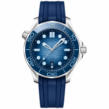 Relógio de mergulho esportivo com mostrador azul de 42 mm