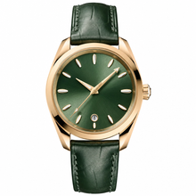 Relógio casual de 38 mm com mostrador verde