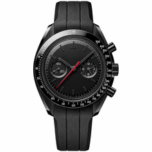 Relógio cronógrafo esportivo preto de 44 mm