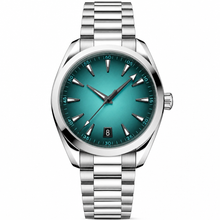 Relógio social com mostrador azul-petróleo, 41 mm