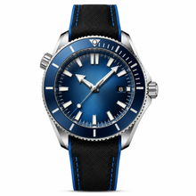 Relógio estilo Blue Diver com pulseira de tecido, 46 mm