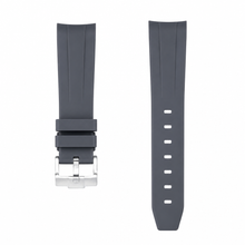 Pulseira de relógio de borracha cinza de 20 mm com fivela de metal
