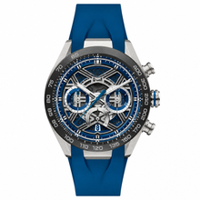 Relógio cronógrafo esportivo com pulseira azul