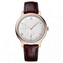 Relógio clássico de vestir em tom de ouro rosa, 41 mm, com pulseira de couro marrom