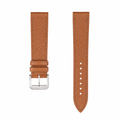 Medium brown leather watch strap with silver buckle
