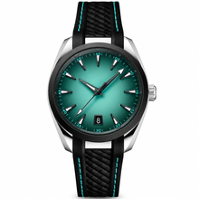 Relógio esportivo casual com mostrador turquesa, 38 mm