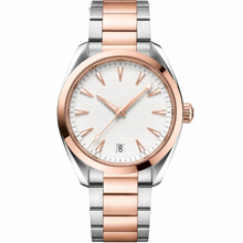 Relógio de metal em dois tons com mostrador branco, 41 mm