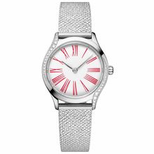 Relógio de pulso elegante com pulseira de malha, 26 mm