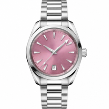 Relógio social com mostrador rosa, 38 mm