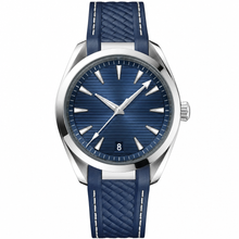 Relógio esportivo casual com mostrador azul, 41 mm