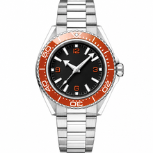 Relógio estilo mergulhador com luneta laranja, 42 mm