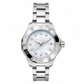 Women's watch with mother-of-pearl dial and stainless steel bracelet