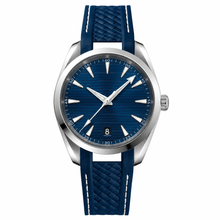 Relógio casual com mostrador azul, 38 mm