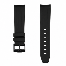 Pulseira de relógio de borracha preta de 20 mm