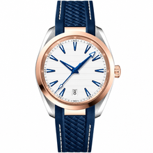 Relógio casual de 38 mm com mostrador azul